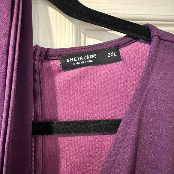 SHEIN! Never worn! Size 20 (tighter fit, closer to 18-20). Purple midi dress! - Picture 3 of 3
